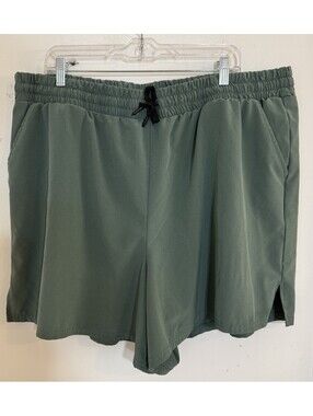 Torrid Athletic Shorts Womens 3 Drawstring Elastic Waist Sage Green Pockets